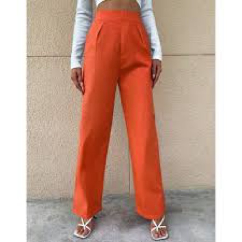 Cartonnier Vibrant Orange Wide Leg Pants